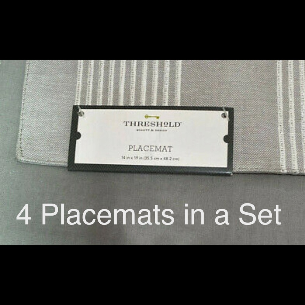 19"x14" Stripe Placemat Gray - Threshold™